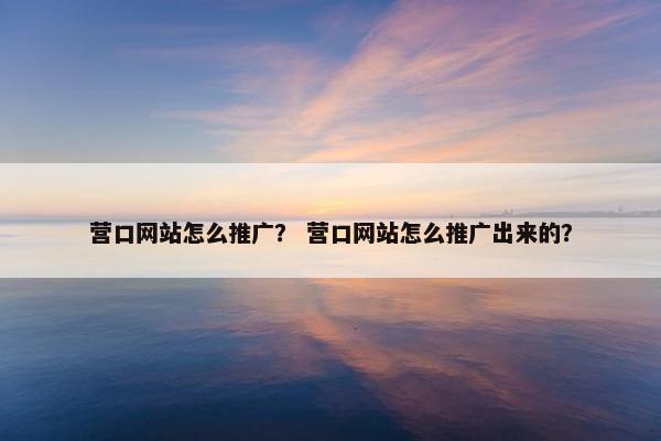 营口网站怎么推广？ 营口网站怎么推广出来的？