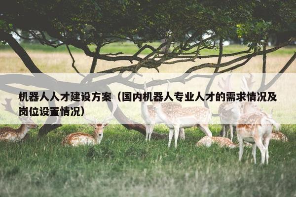 机器人人才建设方案（国内机器人专业人才的需求情况及岗位设置情况）