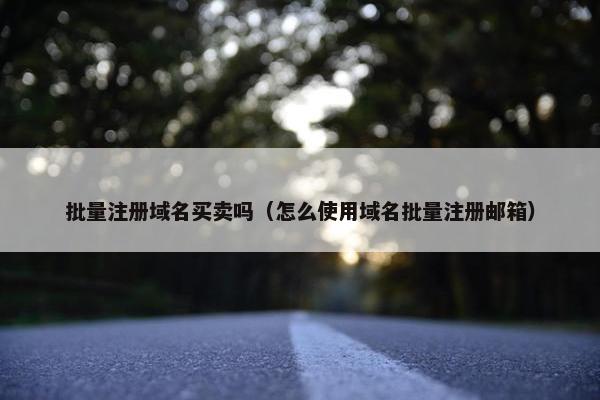 批量注册域名买卖吗（怎么使用域名批量注册邮箱）