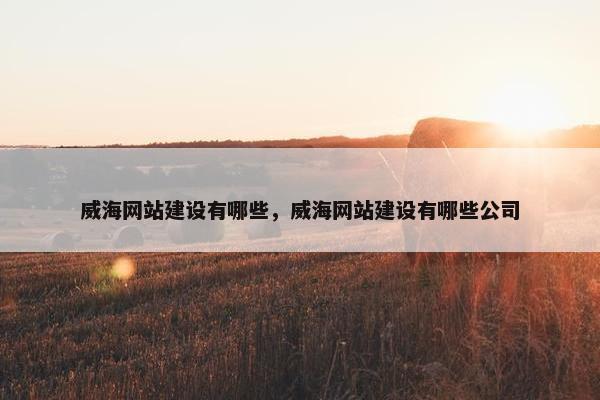 威海网站建设有哪些，威海网站建设有哪些公司