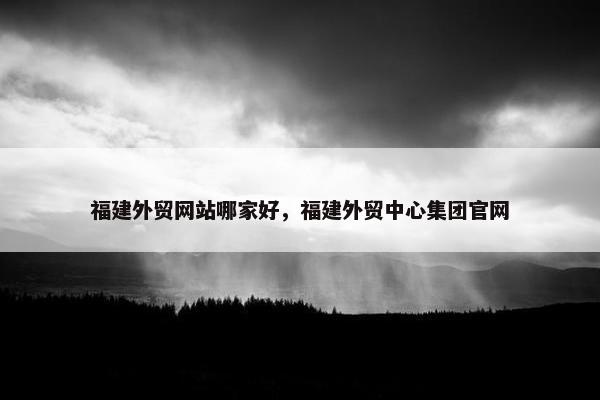 福建外贸网站哪家好，福建外贸中心集团官网
