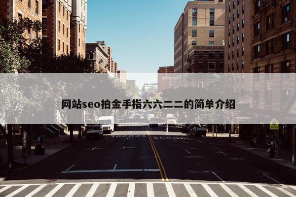 网站seo拍金手指六六二二的简单介绍