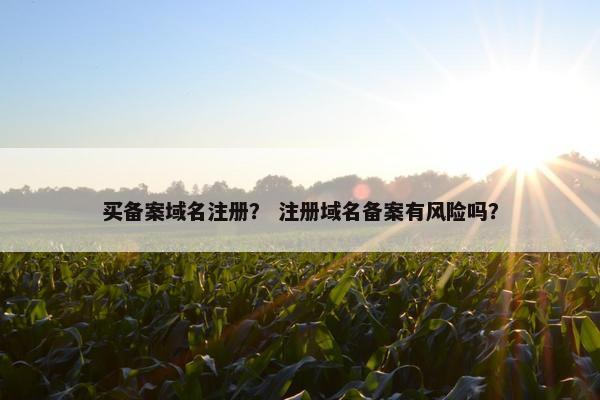 买备案域名注册？ 注册域名备案有风险吗？