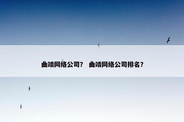 曲靖网络公司？ 曲靖网络公司排名？