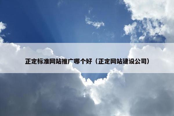 正定标准网站推广哪个好（正定网站建设公司）