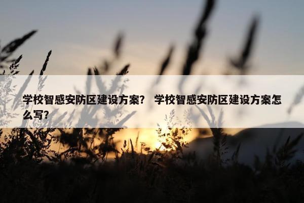 学校智感安防区建设方案？ 学校智感安防区建设方案怎么写？