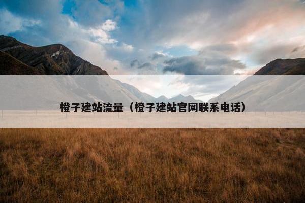 橙子建站流量（橙子建站官网联系电话）