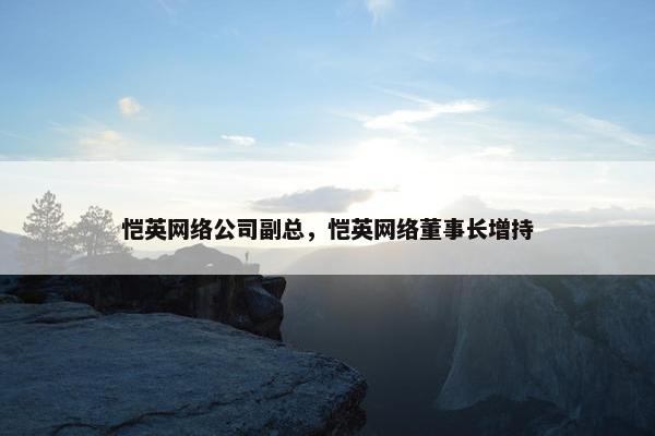 恺英网络公司副总，恺英网络董事长增持