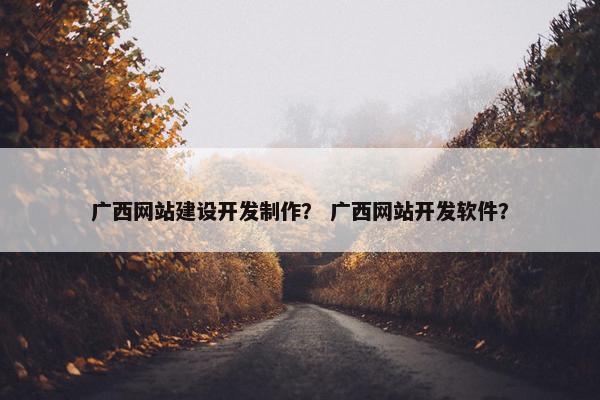 广西网站建设开发制作？ 广西网站开发软件？